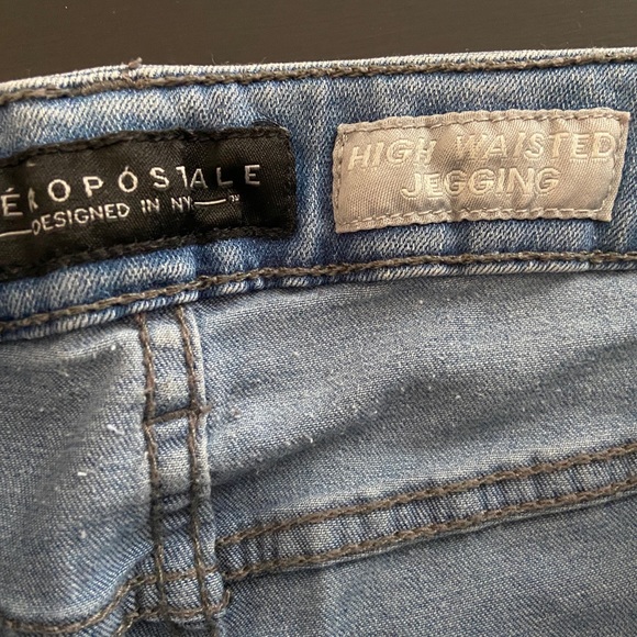 Aeropostale High Waisted Light Blue Skinny Jeans - Picture 4 of 4